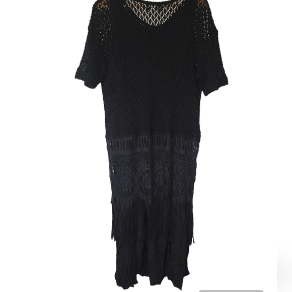 Vintage black crochet fringe dress - Picture 8 of 12